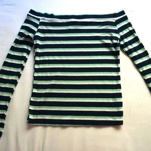 H&M Striped Shoulderless Top